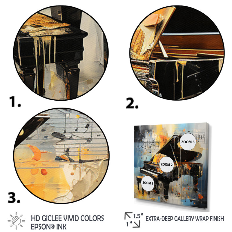 Music Expressive Verse Bold I - musique, art mural, H 16 po x l 16 po x P 1 po, Toile tendue
