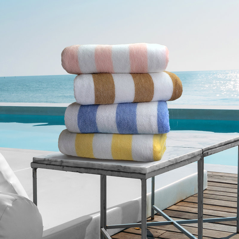 Cotton Blend Lightweight Beach Towel, Peach, Small