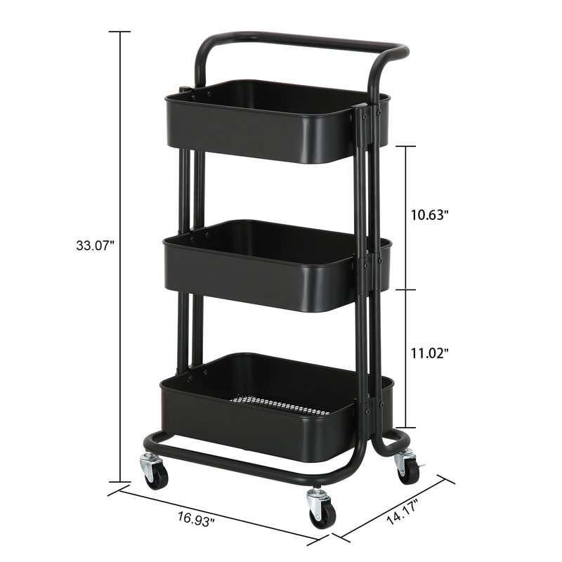 Chariot utilitaire roulant à 3 niveaux