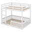 Lit superposé double au-dessus d'un lit double avec échelle et garde-corps, cadre de lit superposé en bois massif pour garçons, aucun sommier nécessaire-2028707050