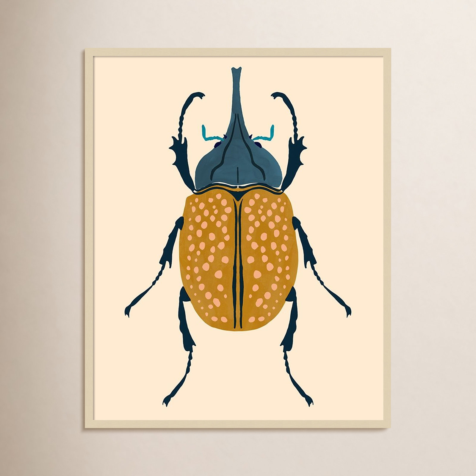 Beetle Bug II Print by Victoria Barnes, 41" H x 33" W x 1" D, Brown