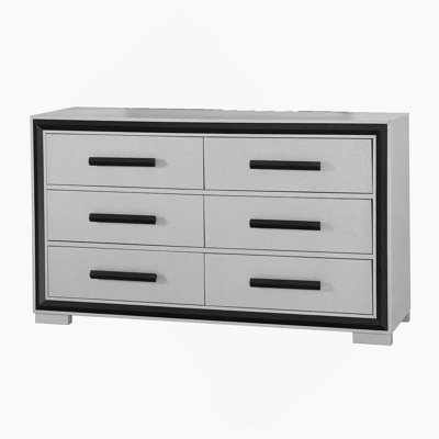 Commode avec poignées de tiroir noires élégantes