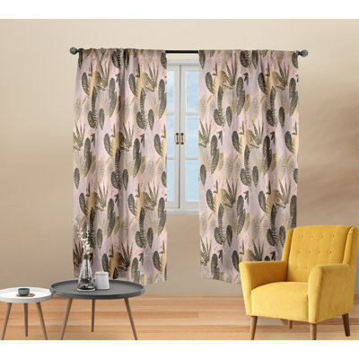 Paire de rideaux semi-transparents avec passe-tringle Abstract