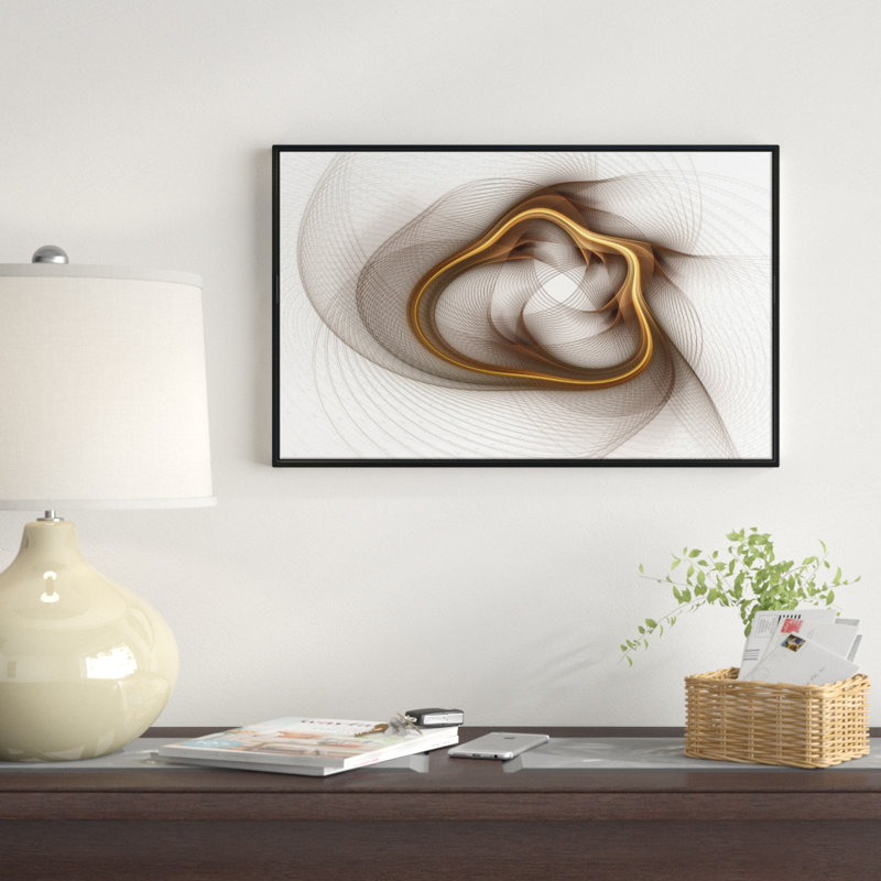 Floral «Brown Abstract Fractal Flower», reproduction d'impression sur toile tendue, H 30 po x l 40 po x P 1,5 po