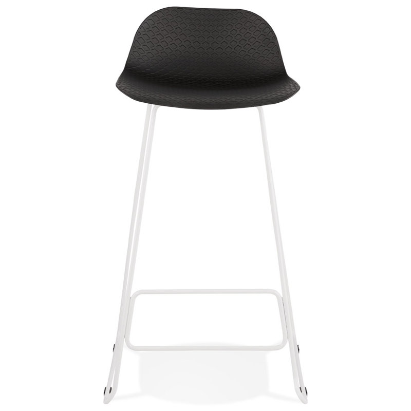 Maez Counter Stool with Metal Frame, Black/White