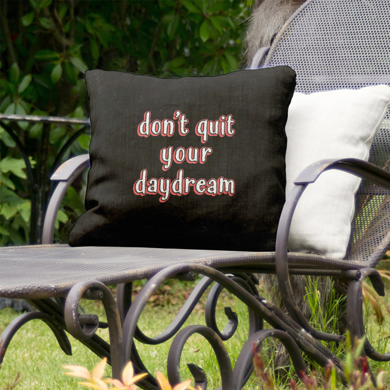 Coussin décoratif intérieur/extérieur ne pas quitter votre daydream, 16 po x 1 po, Rouge