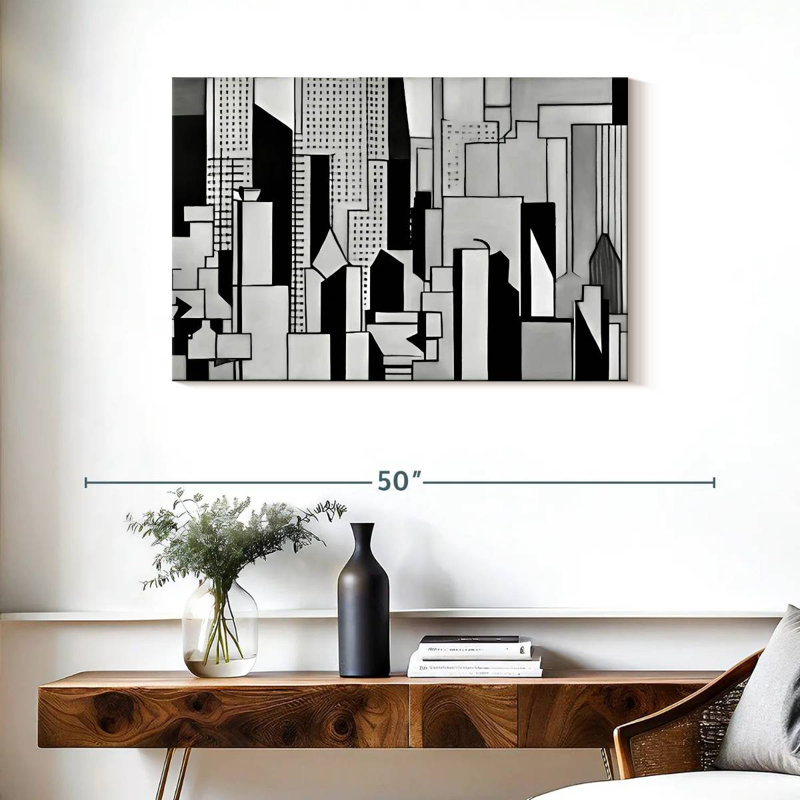 Dallas Cityscape BW, 24" H x 36" W