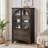 52.17"H Glass Door Display Case Storage Cabinet With 2 Drawers And Adjustable Shelf, Spacious Storage Solutions, Bookcase,Bookshelf,Curio Cabinet-1555313525