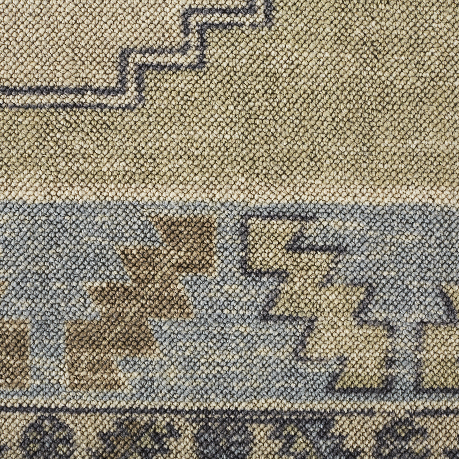 Fletcher Light Blue Beige Oriental Rug, Rectangle 2' x 3'