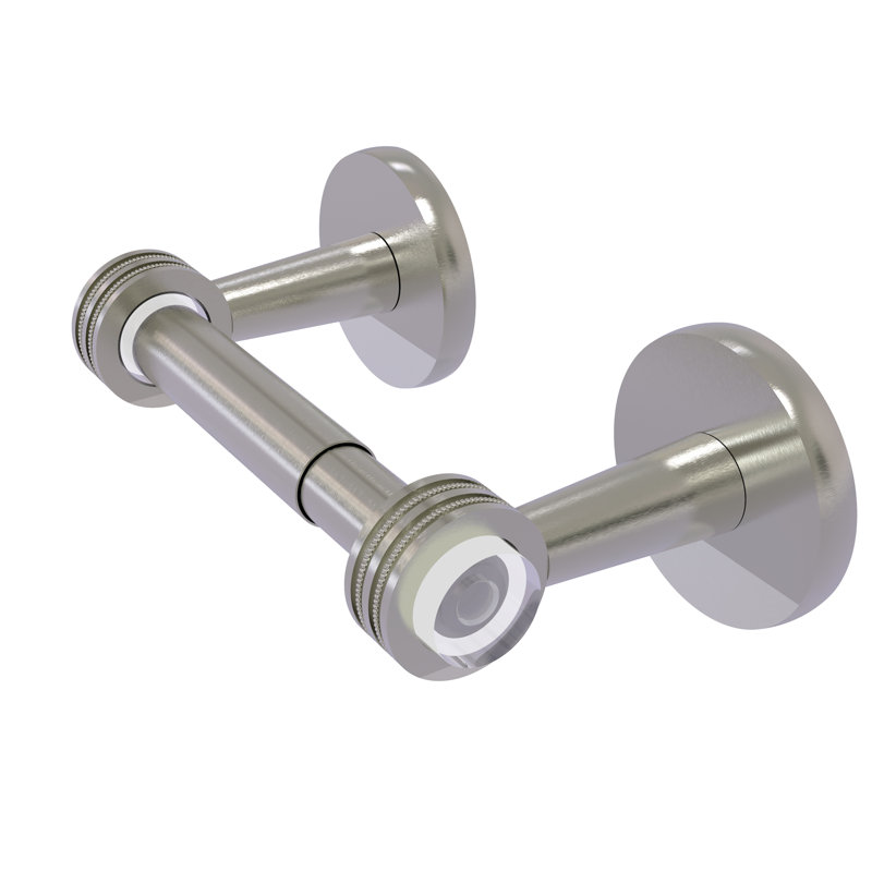 Porte-papier hygiénique à fixation murale deux poteau-points décoratifs Margolis, Nickel satiné