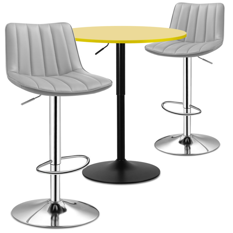 Laylan 2 - Person Pedestal Dining Set, Yellow, Gray