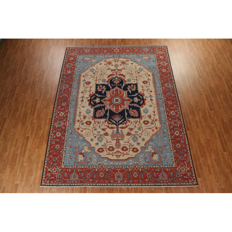 One-of-a-Kind 9'9" x 13'0" Rectangle Wool Area Rug in Beige and Blue