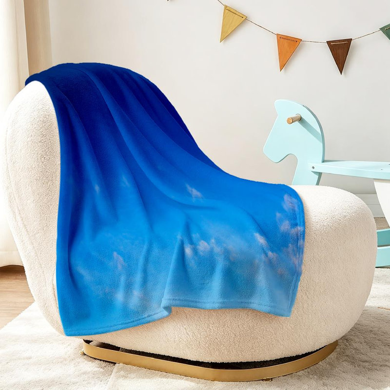 Jeté en flanelle bleue ultra douce, imprimé recto de la nature, Throw 30" x 40"