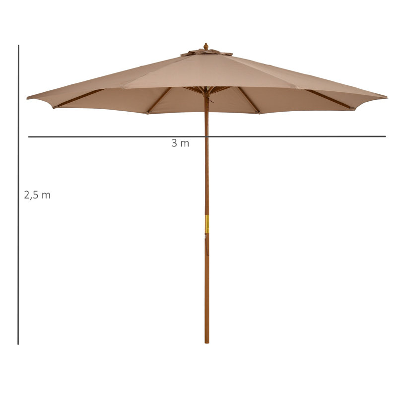 Lakewood 300cm Market Parasol, Khaki