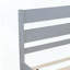 Lit simple en bois d'hévéa avec tête et pied de lit