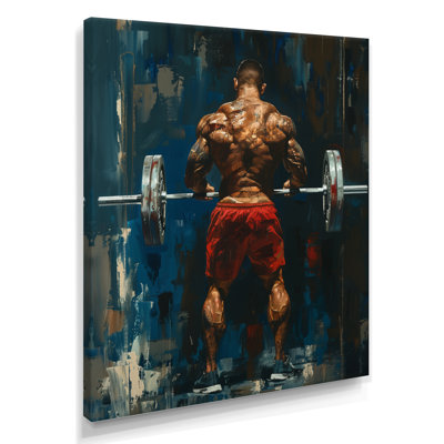 Determined Weightlifting Men Competition II - Aerobic & Bodybuilding Wall Art Living Room
