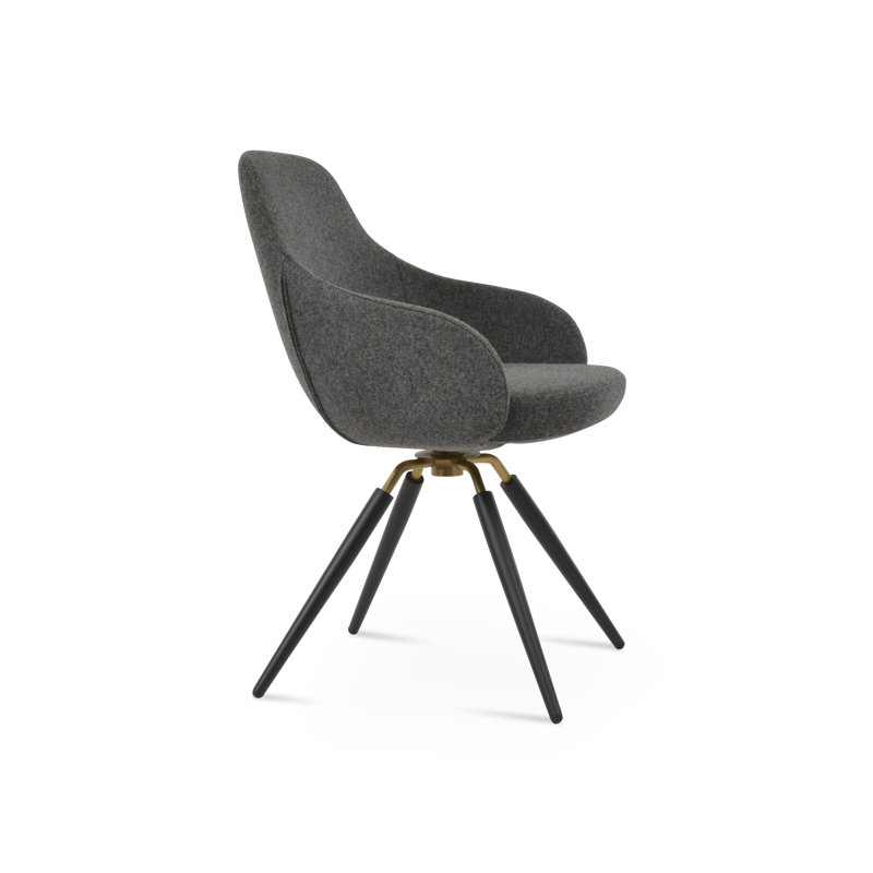 Fauteuil pivotant Gazel Carrot, Noir, Turquoise