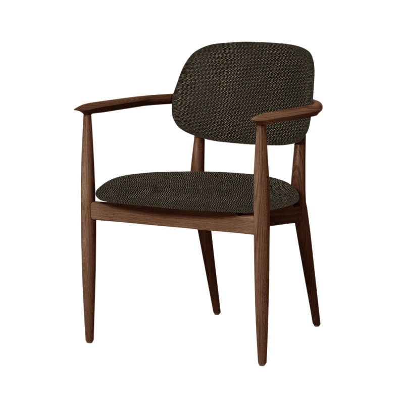 Slow Arm Chair, Natural Walnut, Bellagio 2 Black 7925