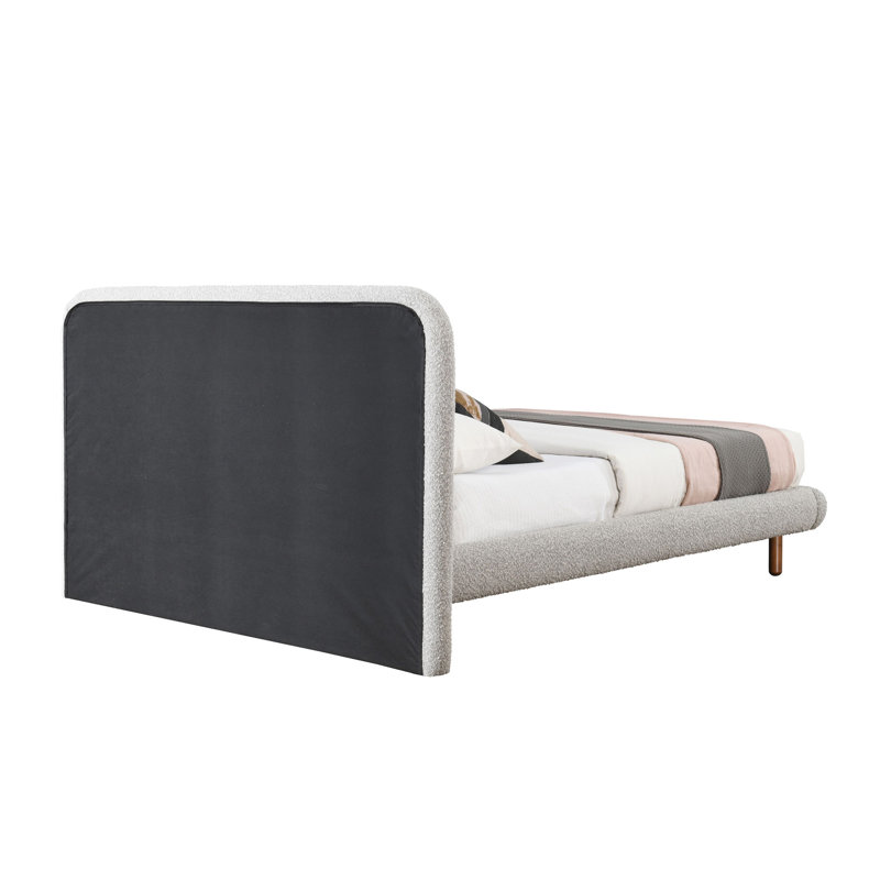 Cleo Gray Boucle Queen Bed