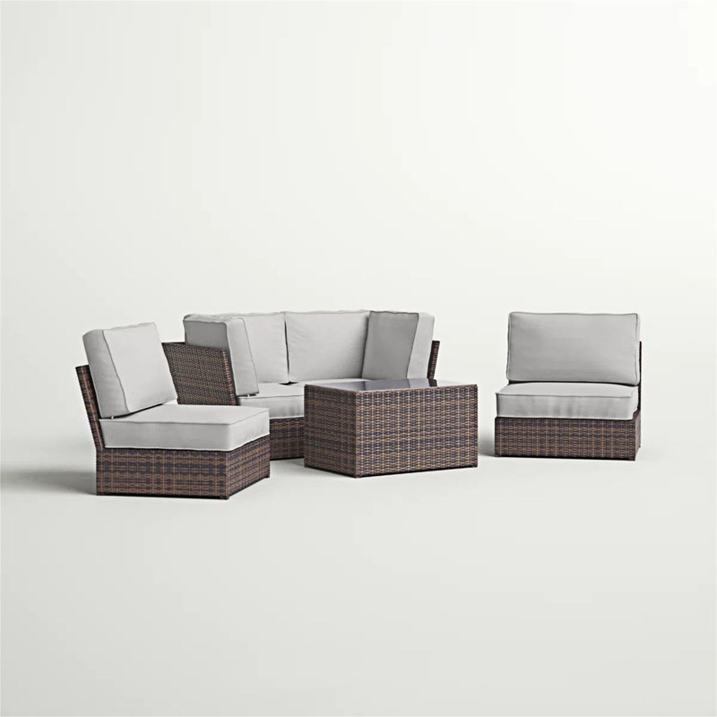 Outdoor Wicker Sofa Set With Cushions