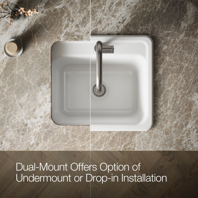 Glen Falls 22" x 25" Service Sink, White, 1 hole