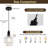 Black Ribbed Glass Adjustable Pendant Light