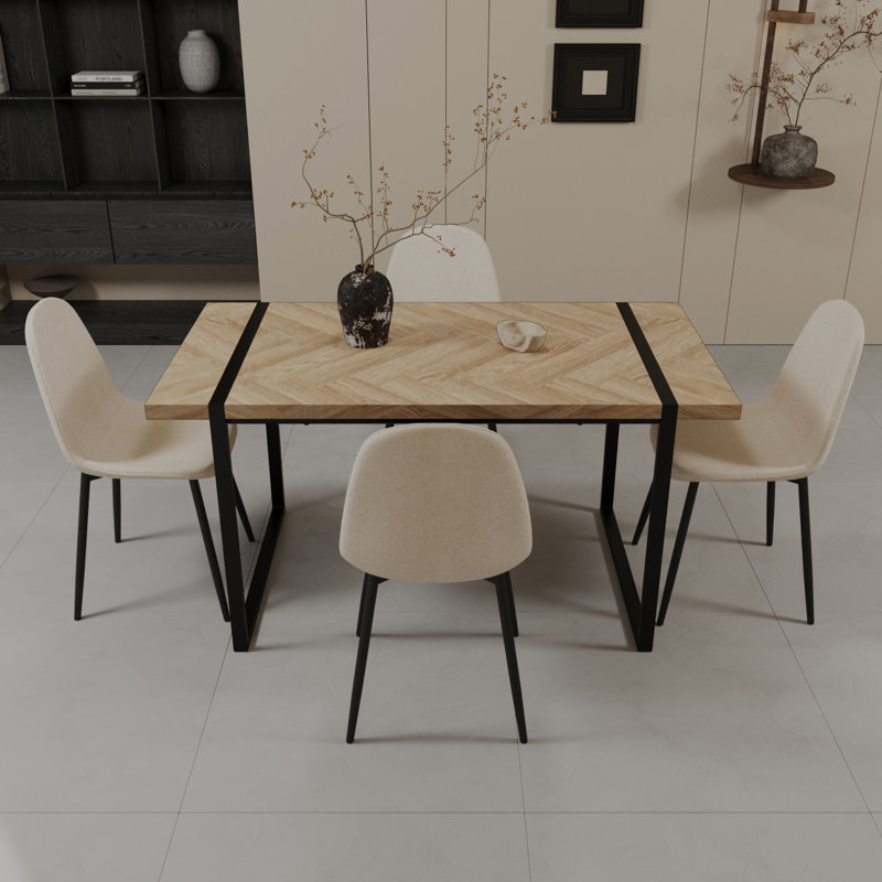 Ensemble de table de salle à manger 59 po, Beige