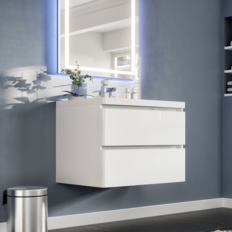 Ensemble de meuble-lavabo mural simple 32 po Caddric