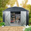 Remise de rangement extérieure en métal 10 x 12 avec toit arqué noir