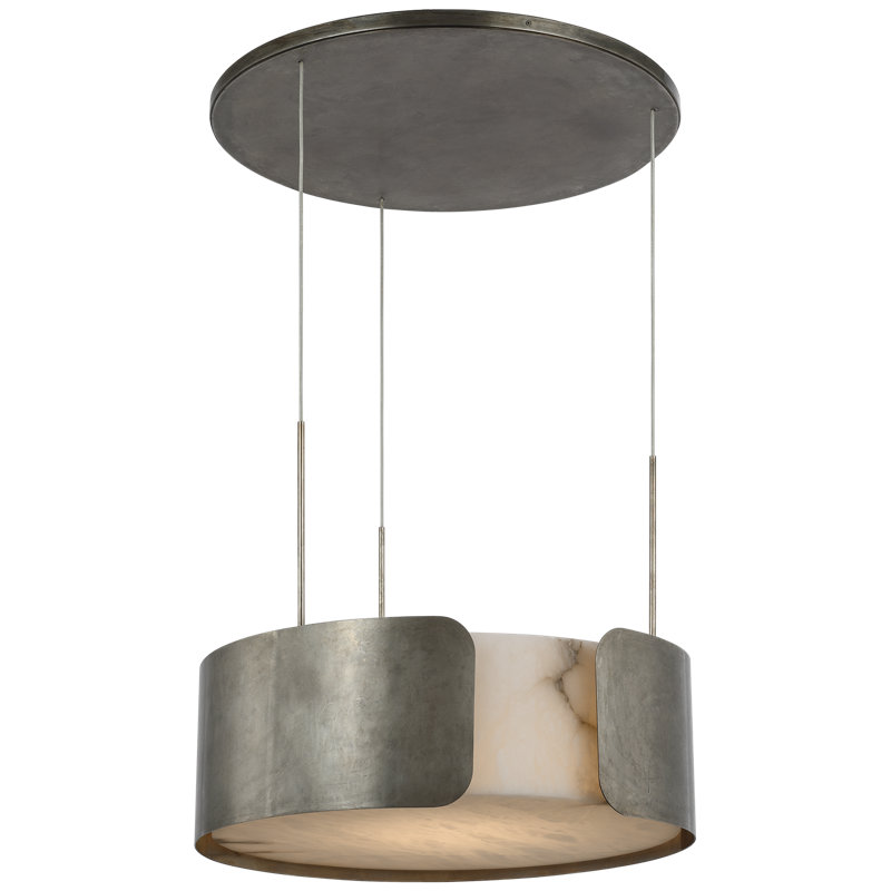 Anne-Marie Barton Armise 28" Drum Chandelier, Mottled Pewter