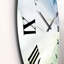 Horloge murale moderne pastel abstrait avec taches bleu foncé, vertes et blanches-60187574
