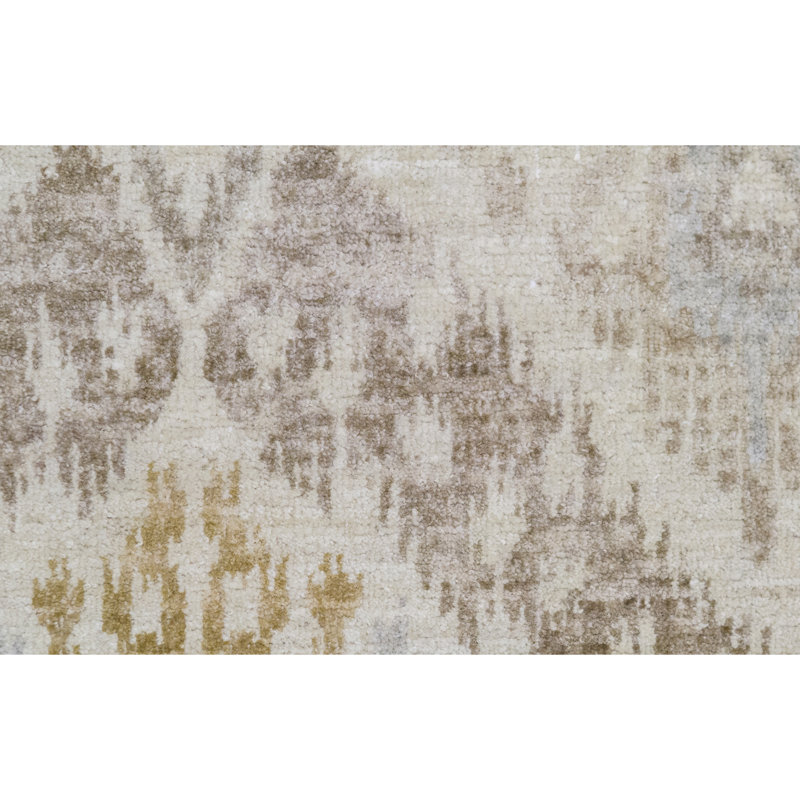 Hand-Knotted High-Quality Cream/Brown Area Rug