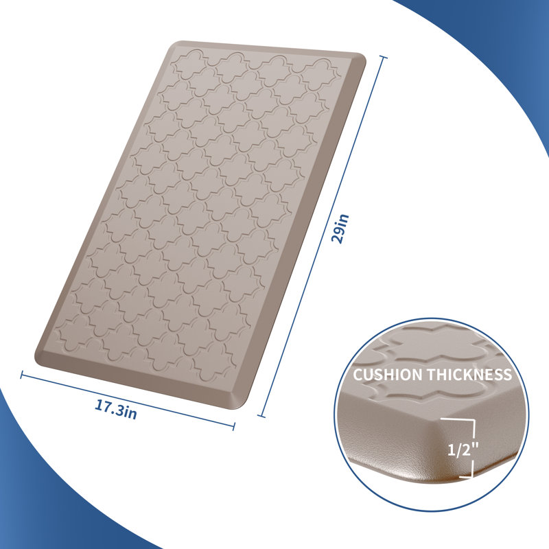 Tapis de cuisine antidérapant Dawnyelle, Rectangle 17,3 po x 29,5 po, Kaki