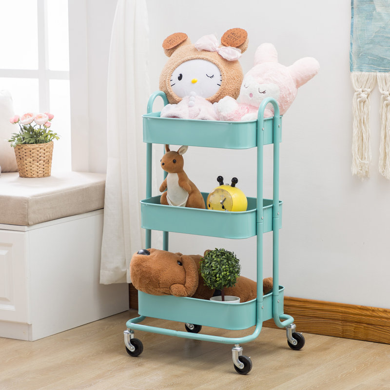 31'' H x 18'' W Utility Cart with Wheels, Blue