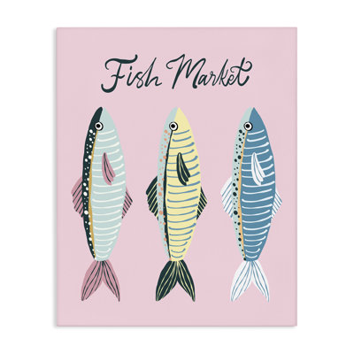 Toile Quirky Coastal Fish Market, design par Hey Bre! Creative Studio