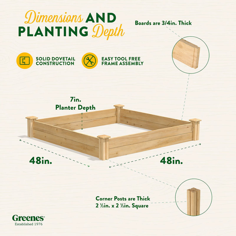 Keimari Wood Raised Garden Bed, Cedar