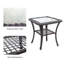Ensemble de 3 chaises d'extérieur en osier avec coussins de haute qualité et table d'appoint en verre Kaki