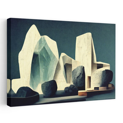 Symphonie abstraite, architecture géométrique contemporaine, impression d'art mural paysage