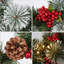 Couronne de Noël artificielle pré-éclairée 19,69 pouces avec lumières DEL, pommes de pin et baies rouges
