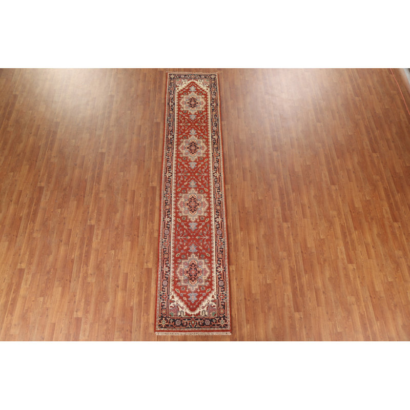 Tapis rouge traditionnel en laine 3 x 12