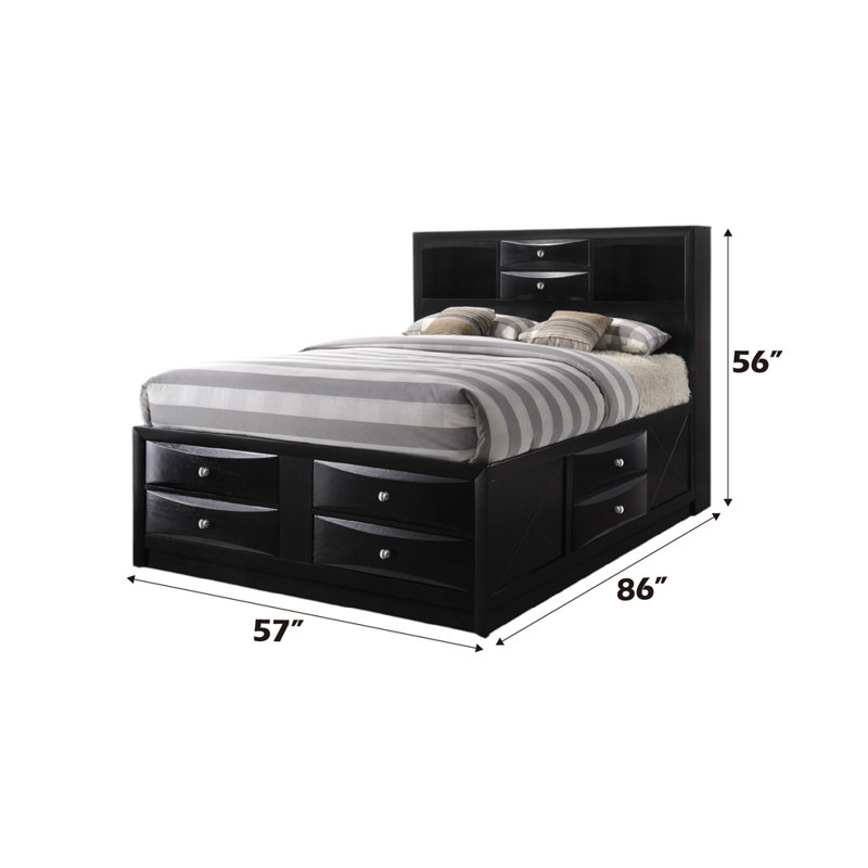 Avila Bed W/Storage, Full, Black