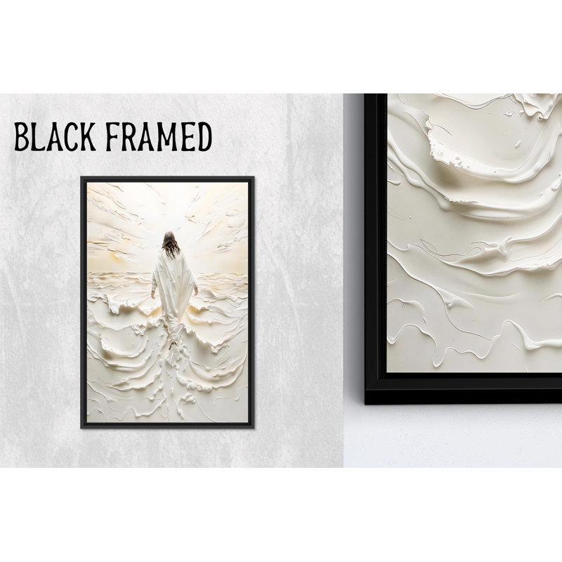 Élégante œuvre d'art sur toile imprimée sur le thème de Jésus, décor de toile noire 1P, 114,2 po H x 63,1 po l
