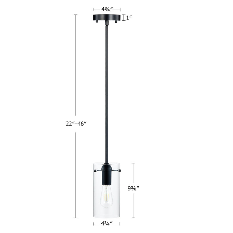 Luminaire suspendu cylindrique 1 lumière