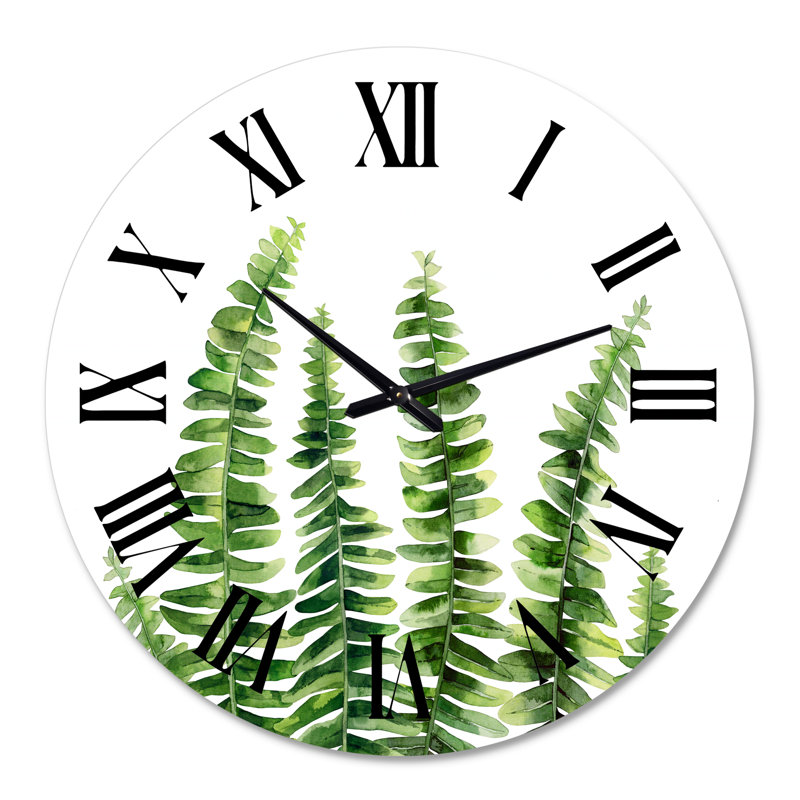 Fern Leaves - II - Horloge murale, Surdimensionné