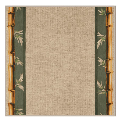 Washable Bamboo Borders Hawaiian Area Rug