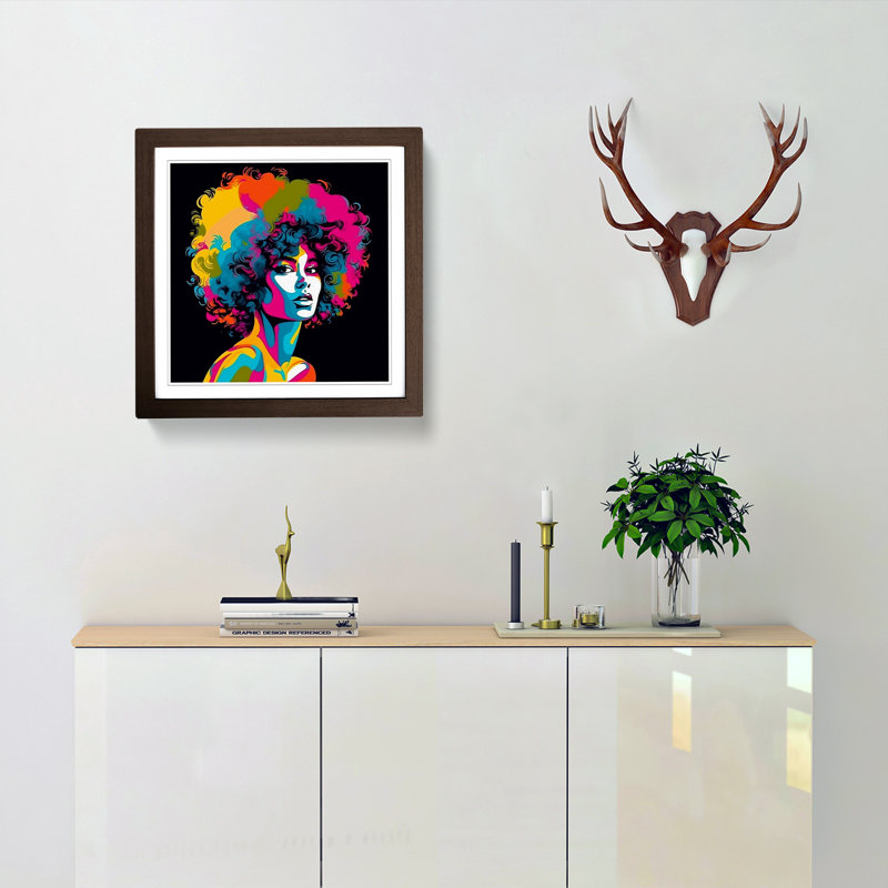 Single Picture Frame Print on Wood, Walnut Framed