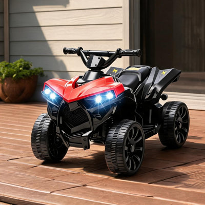 VTT électrique facile à utiliser pour les tout-petits, construction en métal PP, longueur de 27,6 pouces, rouge