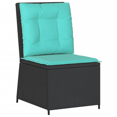Vidaxl Reclining Patio Sofa Black, Turquoise