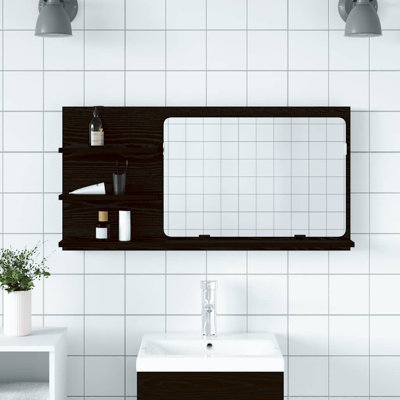  Bathroom Mirror Cabinet Oak 90X11x45 Cm Engineered Wood