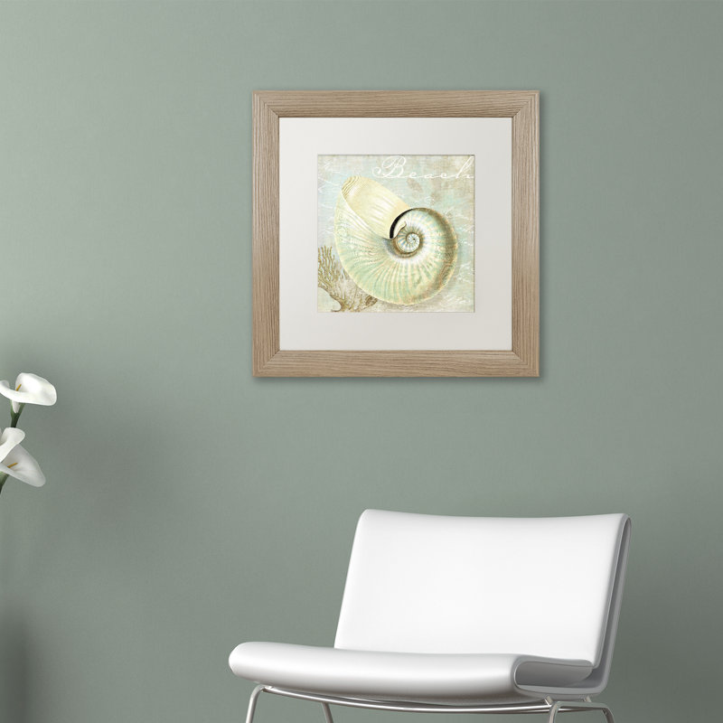 Jadaya «Turquoise Beach IV», impression encadrée, Blanc, H 11 po x l 14 po x P 0,5 po, Cadre noir